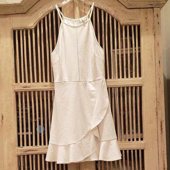 Speechless Junior  White Ruffle Mini Dress - Picture 1 of 10